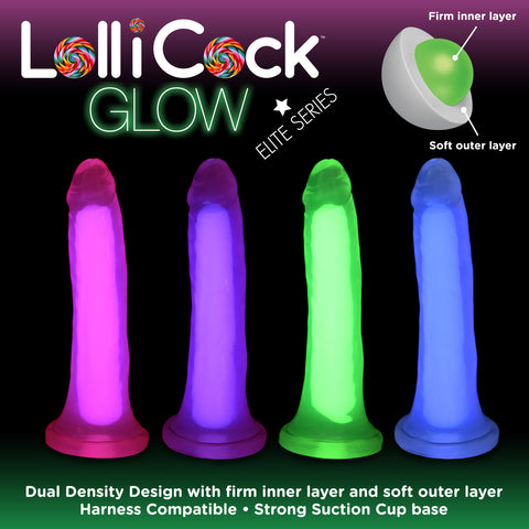 7 Inch Glow-in-the-Dark Silicone Dildo - Purple