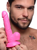 6.5 Inch Dildo with Balls - Pink