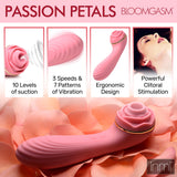 Passion Petals 10X Silicone Suction Rose Vibrator - Pink